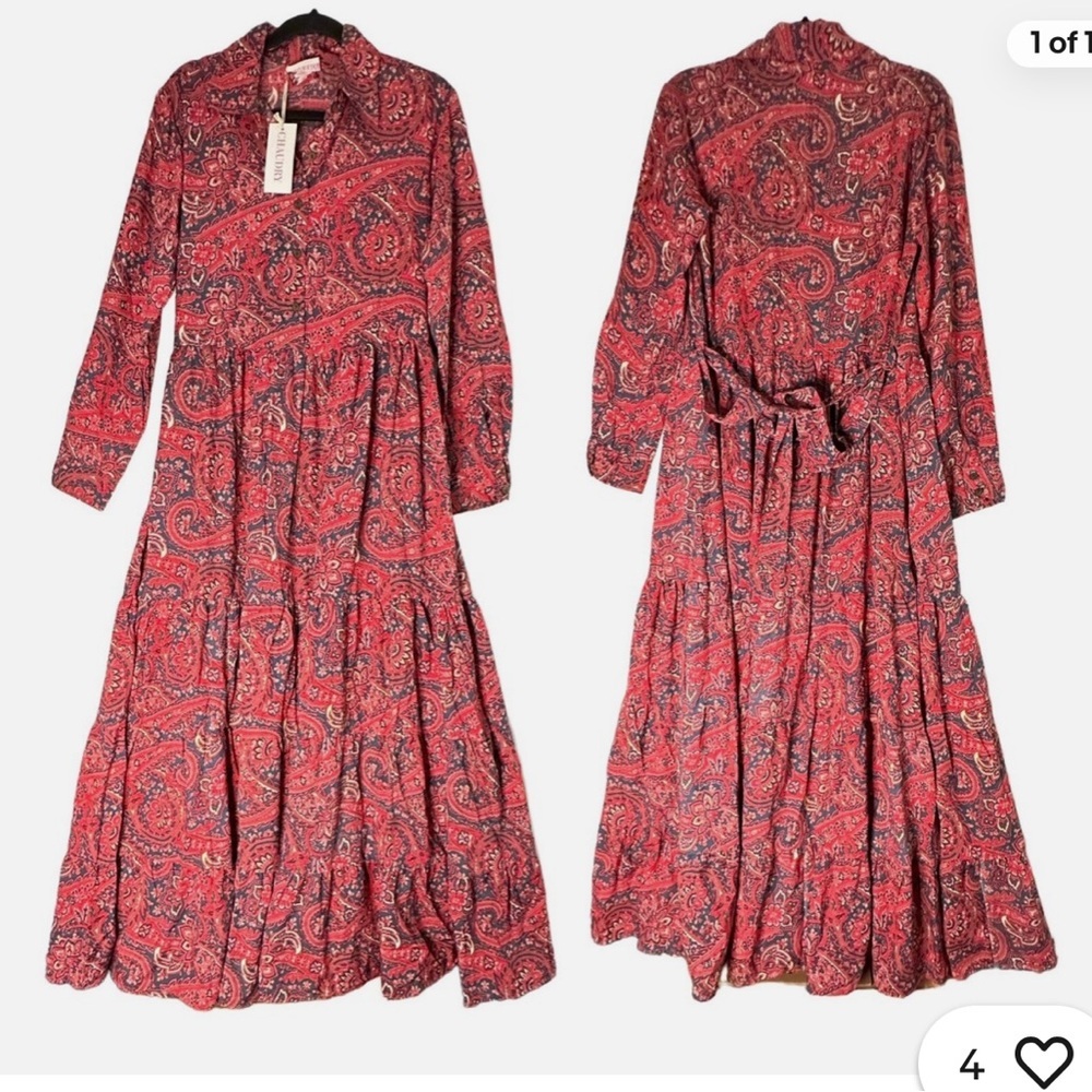 Chaudry Paisley Boho Long Tiered Floral Maxi Dress 🎀